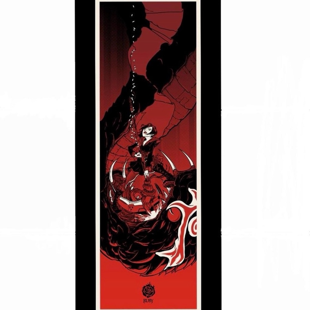 RWBY Limited Edition autographed "Ruby" poster by Joshua Budich